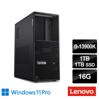 【Lenovo】i9十六核繪圖工作站(P3 Tower/i9-13900K/16G/1TB HDD+1TB SSD/750W/W11P)