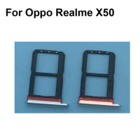 For Oppo Realme X50 New Tested Good Sim Card Holder Tray Card Slot For Oppo Real me X 50 Sim Card Holder Replacement RealmeX50