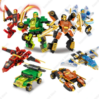 2023 Ninja Legacy Kai Jay Zane Lloyd War Armor Mech Mini Action Figure Building Blocks Kit Bricks Classic Movie Model Kids Toys