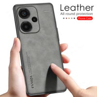 Sheepskin Leather Case For Xiaomi Redmi Note 13 Pro Plus Note12 12 Note13 12Pro 13Pro 12R 12S Silicone Shockproof Bumper Coques