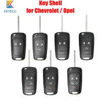 KEYECU Flip Remote Car Key Shell Case Cover 2 / 3 / 4 / 5 Buttons for Chevrolet for Opel with HU100 Blade - No Logo