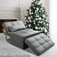 Vonanda Sofa Bed, Convertible Chair 4 in 1 Multi-Function Folding Ottoman Modern Breathable Linen Guest Bed