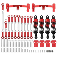 WPL C14 C24 MN D90 MN99S Metal Chassis Connecting Rod Pull Rod Holder Shock Absorber Set Accessories