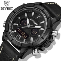 DIVEST Men's Watch Luxury Brand Men Military Sport Watches Quartz Digital Analog Dual Display Waterproof Wrist Watch For Men