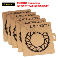 Litepro 130BCD Round Folding Bike Chainring 48 50 52 54 56 58 60T Narrow Wide Ultralight Tooth Plate Chainwheel Bicycle Crankset