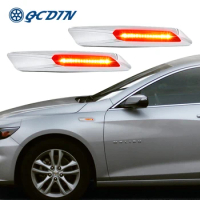 QCDIN 2PCS Clear Lens Side Indicator LED Repeater Light For BMW E81 E82 E87 E88 For BMW X3 E83 2003-2010 Turn Signal Side Light