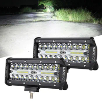 7 Inch LED Work Light Bar Flood Spot Beam Off Road 4x4 Running Fog Light 12V 24V for Motorcycles SUV Truck Car Lighting
