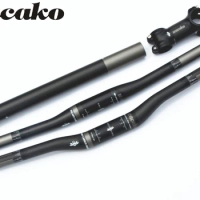 wacako carbon handlebar set mtb bike handlebar + seat post + stem bike parts selle carbon handlebar