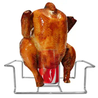 Beer Chicken Stand Stainless Steel Stand For Barbecue Vertical Rack Barbecue Accessory For Ham Prime Rib Turkey Lamb