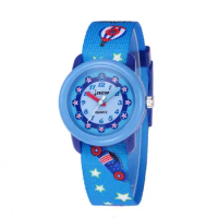 High Quality Kids Watch Waterproof Blue Car Pink Ice Cream Cartoon Quartz Wrist Watch Woven Watch Strap Clock for Boys and Girls