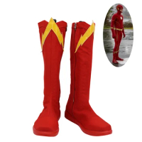 The Flash Season 6 Barry Allen Shoes Cosplay Red Men Boots
