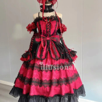 illusional Custom size Date A Live Cosplay Tokisaki Kurumi Cosplay Costume Halloween Costumes Nightmare dress female Customized