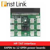 PCI-E 12V 64Pin to 12 x 6Pin Power Supply Server Adapter Breakout Board for HP 1200W 750W PSU Server GPU BTC Mining