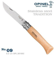 【【蘋果戶外】】OPINEL OPI 001083 法國 No.09 法國 不鏽鋼折刀/櫸木刀柄 折疊刀 (公司貨)