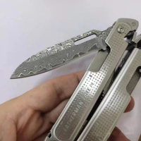 1 piece VG10 Damascus Steel Replacement part Knife For leatherman P2 P4 ARC DIY Accessories