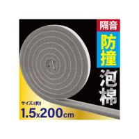 【MINONO 米諾諾】隔音防撞泡棉1.5x200cm(門縫窗戶門底 氣密封 防風塵 隔音 氣密 防撞 泡棉貼膠條 檔邊條)