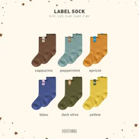 BOHOPANNA - LABEL SOCK - KAOS KAKI ANAK 1-2Y PEPPERMINT