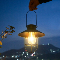 太陽能戶外庭院燈LED吊燈復古裝飾鐵藝燈泡別墅景觀花園庭院路燈