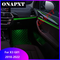 For BMW X3 G01 2018-2022 11 Colors Screen Control Decorative Ambient Light LED Atmosphere Lamp Dashboard Strip