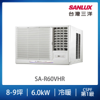 SANLUX 台灣三洋 8-9坪右吹變頻R32系列冷暖窗型冷氣(SA-R60VHR)
