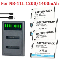 1.2/1.4Ah NB-11L NB11L NB 11L NB-11LH Battery + LCD Charger For Canon PowerShot A2300,A2400 IS, A2500, A2600, A3400 IS, A3500 IS