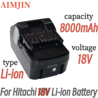18V 8.0Ah Li-ion Cordless Power Tools Rechargeable Replacement Battery for Hitachi BCL1815 BCL1830 EBM1830 DS18DL