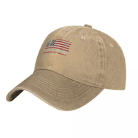 In God We Trust - Vintage USA Flag Cross Patriotic Christian T-Shirt Cowboy Hat Hat Man For The Sun Men'S Cap Women'S