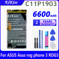 KiKiss C11P1903 6600mAh Battery for ASUS Rog Phone 3 Phone3 ROG3 ROG 3 Batteries + Free Tools