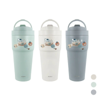 【WOKY 沃廚】《減塑環保》WOKY x 方坊 文創聯名 –[●●]渾圓杯鈦陶瓷770ml#春日小花(水濺綠)-春日小花(水濺綠)