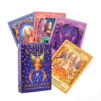Crystal Angel Oracle Cards Family Party Tarot Deck Board Game Divination Fate Full English 44 Cards Deck Tarot for Women Girl