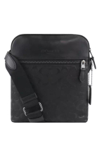 Coach Coach Houston Flight Bag In Signature Leather - Black