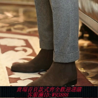 {台灣公司貨 可打統編}Chelsea切爾西靴男靴子Boots馬丁短靴英倫反絨冬季真皮靴高幫男鞋