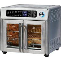 Emeril Lagasse 26 QT Extra Large Air Fryer, Convection Toaster Oven with French Doors, Stainless Steel，