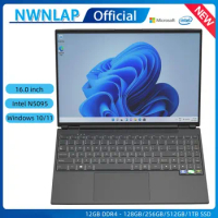 Touch ID Laptop 16.0 inch IPS FHD Intel Processor N95 16GB DDR4 RAM 128G/256G/512G/1TB SSD UHD Graphics Windows 10 with WiFi BT