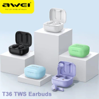 Awei T36 TWS Bluetooth 5.3 Earphones Wireless Bluetooth Headset In-Ear Gaming Headphones Mini Sports Earbuds With Microphone