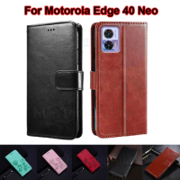 For чехол Motorola Edge 40 Neo Case Wallet Fundas PU Leather Phone Cases For Motorola Edge 40 Neo XT-2307-1 XT-2307-3 Flip Cover