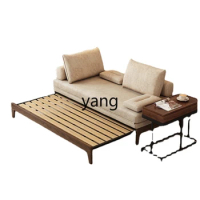 Yhl Solid Wood Sofa Bed Foldable Dual-Purpose Small Apartment Retractable Single Bed with Rollers
