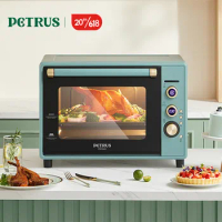 Petrus Electric Oven Household 40L Enamel Inner Liner Independent Temperature Control Hot Air Circulation PE3040GL 220V