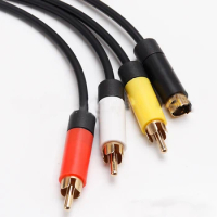 100pcs 1.8m S-video cable Audio Video AV cable For Xbox360 Slim Games Accessories Black