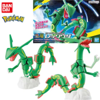 Bandai Original Pokémon Monsters Plamo 46 Model Kit Anime Figure Rayquaza Assemble Action Figures Collectible Toys Gift Kids