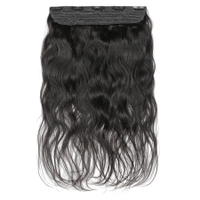 Naturl Black Brazilian Hair Machine Made Remy Hair 5 Clips In Human Hair Extensions Thicker Hair Pie