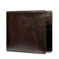 MVA Designer Mens Wallet Leather Genuine Short Purse Wallet Business Wallets Mens Purses Cowhide Leather Wallets Credit Card
