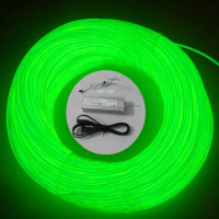 Flexible Neon Glow Light EL Wire Rope+220V Inverter Bar decoration colorful el wire 2.3mm- 100m Orange With Free shipping