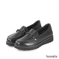 【bussola】Londra 英倫風牛皮馬銜釦樂福鞋(黑色)