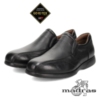 【GEORGE 喬治皮鞋】MADRAS馬德拉斯 4E寬楦真皮防水透氣休閒氣墊鞋 -黑318005MS10