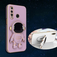 Plating Astronaut Folding Holder Stand Phone Case For Huawei Nova 8i 3D Back Cover For Nova 7 5 8 Y9S MATE 50 PRO For Woman Man