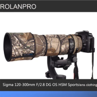 ROLANPRO Camouflage Lens Coat for Sigma 120-300mm F/2.8 OS Sports Lens Cover Rain Cover Lens Protective Sleeve Sigma 120 300mm