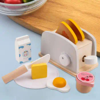 Toaster for Kids Play Kitchen Bread Toaster Set for Kids Girls Boys Age 3+