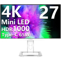 INNOCN 27 Mini LED 4K Monitor, HDR1000, 99% DCI-P3 99% sRGB 1.07B Colors, IPS, USB-C, HDMI 2.1, DP, Speakers, Auto Brightness,