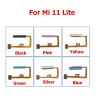 Original For Xiaomi Mi 11 Mi11 Lite Fingerprint Sensor Home Return Key Menu Button Flex Ribbon Cable Black White Blue Green